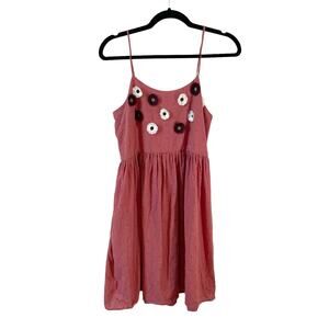 MADEWELL Womens Sunflower Babydoll Cami Mini Dress Rust Small Bloomcore Boho Y2k